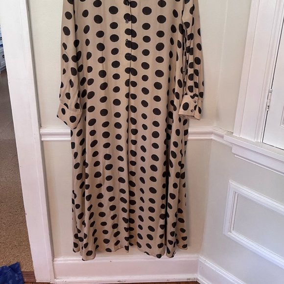 Size 10 Brown Polka Dot Ottodame Dress (Made in Italy!) - Picture 4 of 4